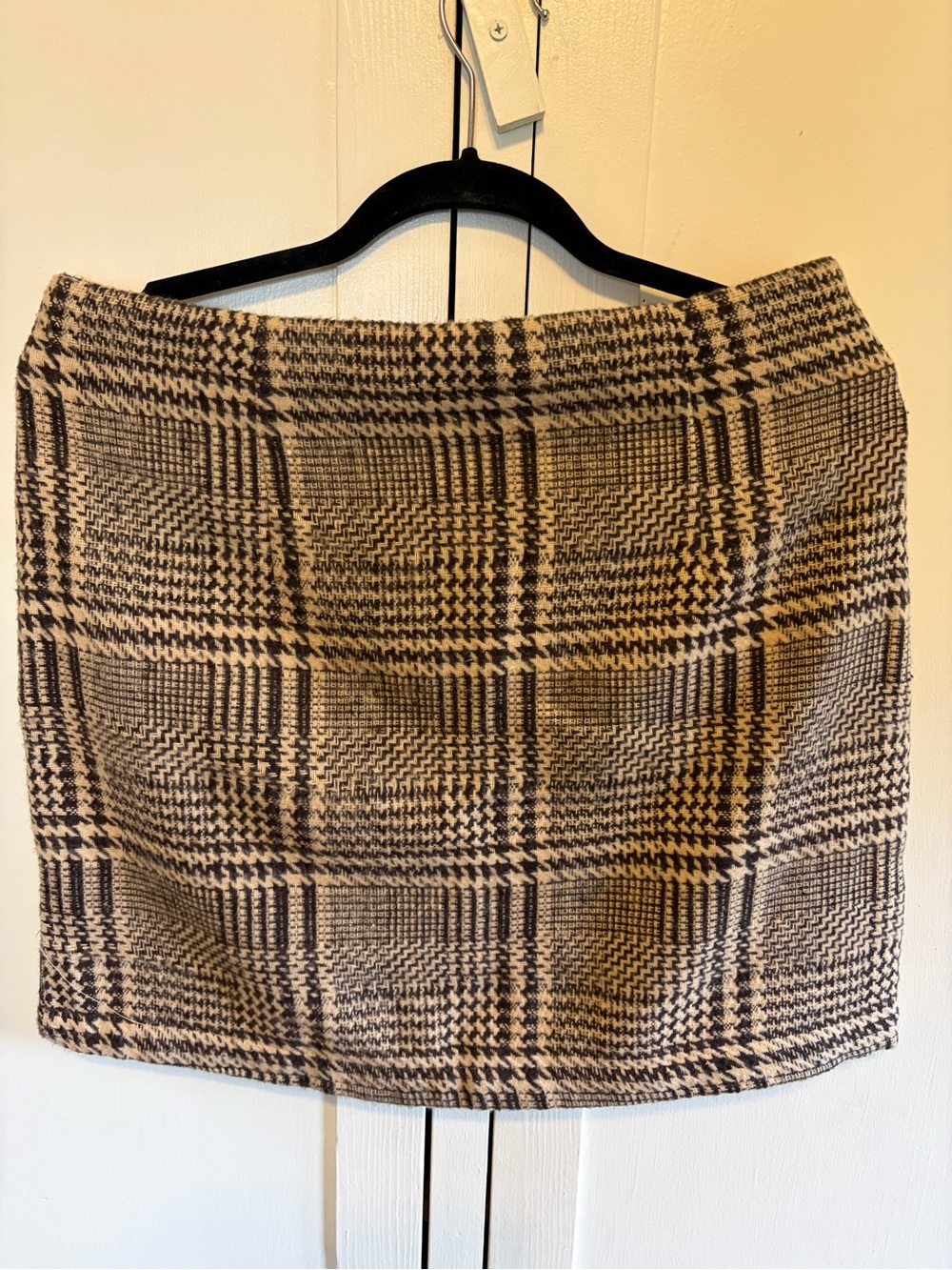 Kori Plaid Mini Skirt in Beige and Black